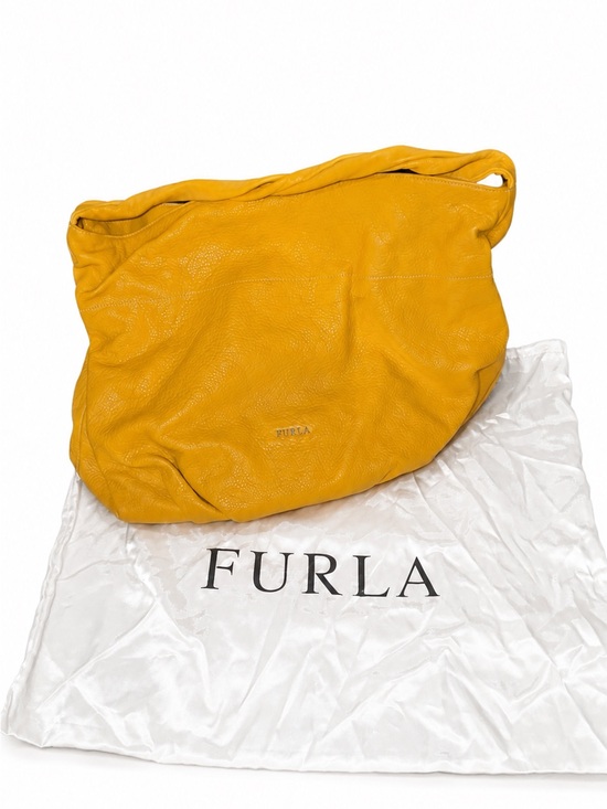 Furla Handbags - Furla Genuine Leather Hobo Shoulder Bag – Mustard Yellow